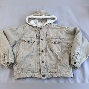 VTG Sergio Valente |  Denim Vintage 80s  Jean Jacket Hood Tan Sz‎ L y2K